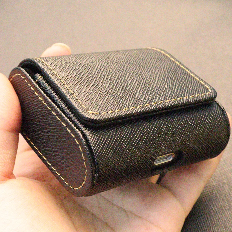 for B&W Bowers&Wilkins PI7 S2 / PI5 S2 / PI7 / PI5 Wireless Earbuds Leather Case Pouch Cover Bag