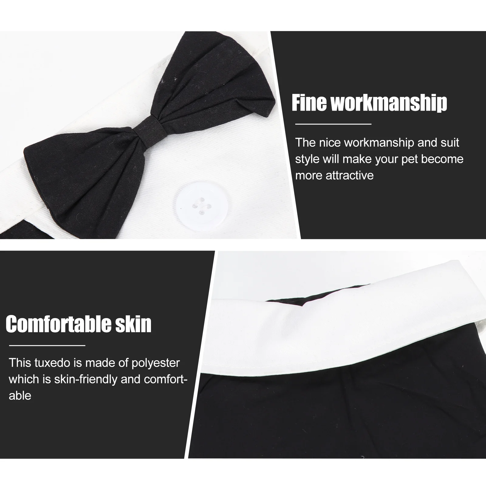 

Dog Formal Tuxedo Stylish Bow Tie Decorative Buttons Comfortable Lightweight Wedding Suit Pet Clothes Dog Clothes