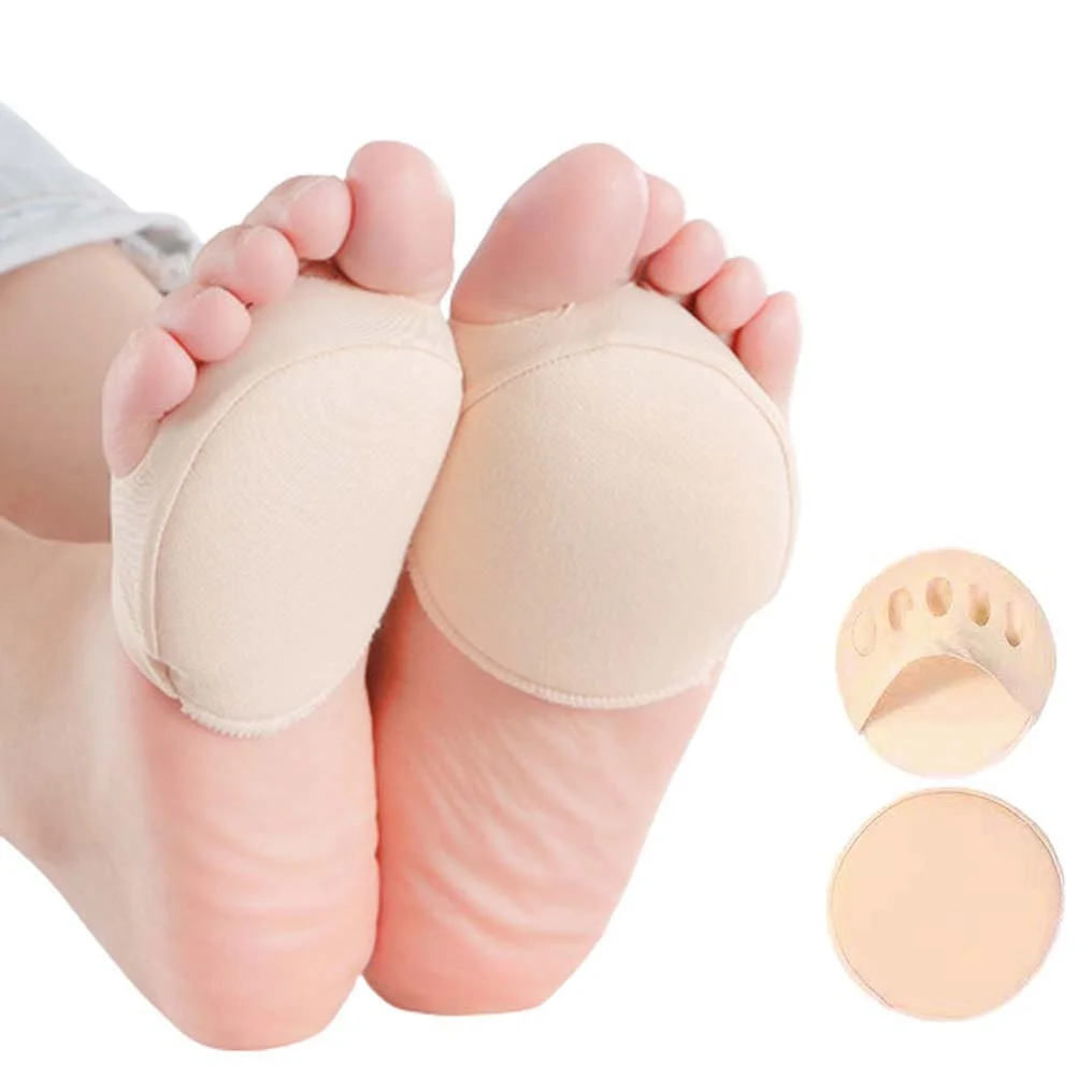 

Forefoot Pads Five Toe Fabric High Heel Inserts Absorbs Sweat Foot Care Cushion Pad Back Anti Slip Heels Comfort Women Insoles