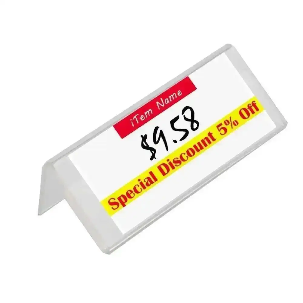 Table Card Price Tag Display Desk Sign Label Frame Display Holder Promotion Name Card Display L Stand Centre Price Talker
