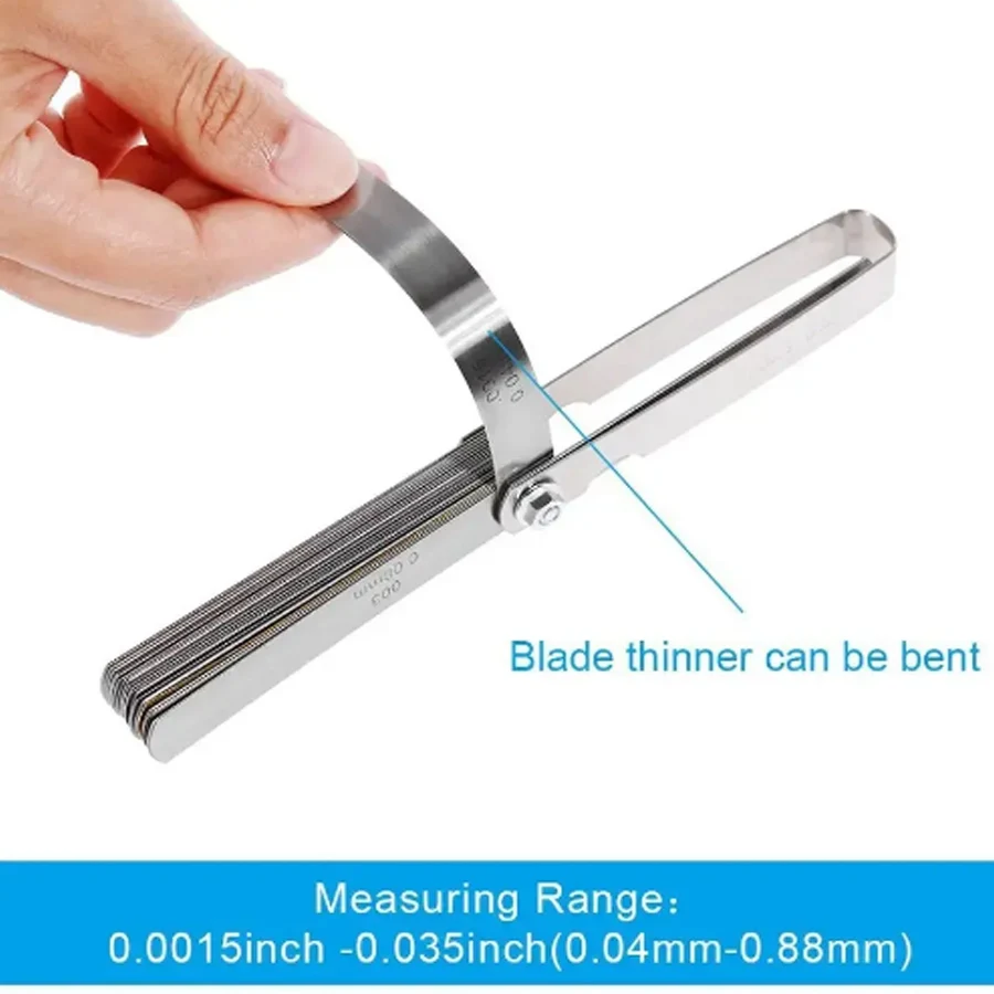 89A32 Feeler Gauge Portable Durable Various Specifications Arc Stainless Steel Feeler Gauge Gap Gauge Rangefinder 1pc