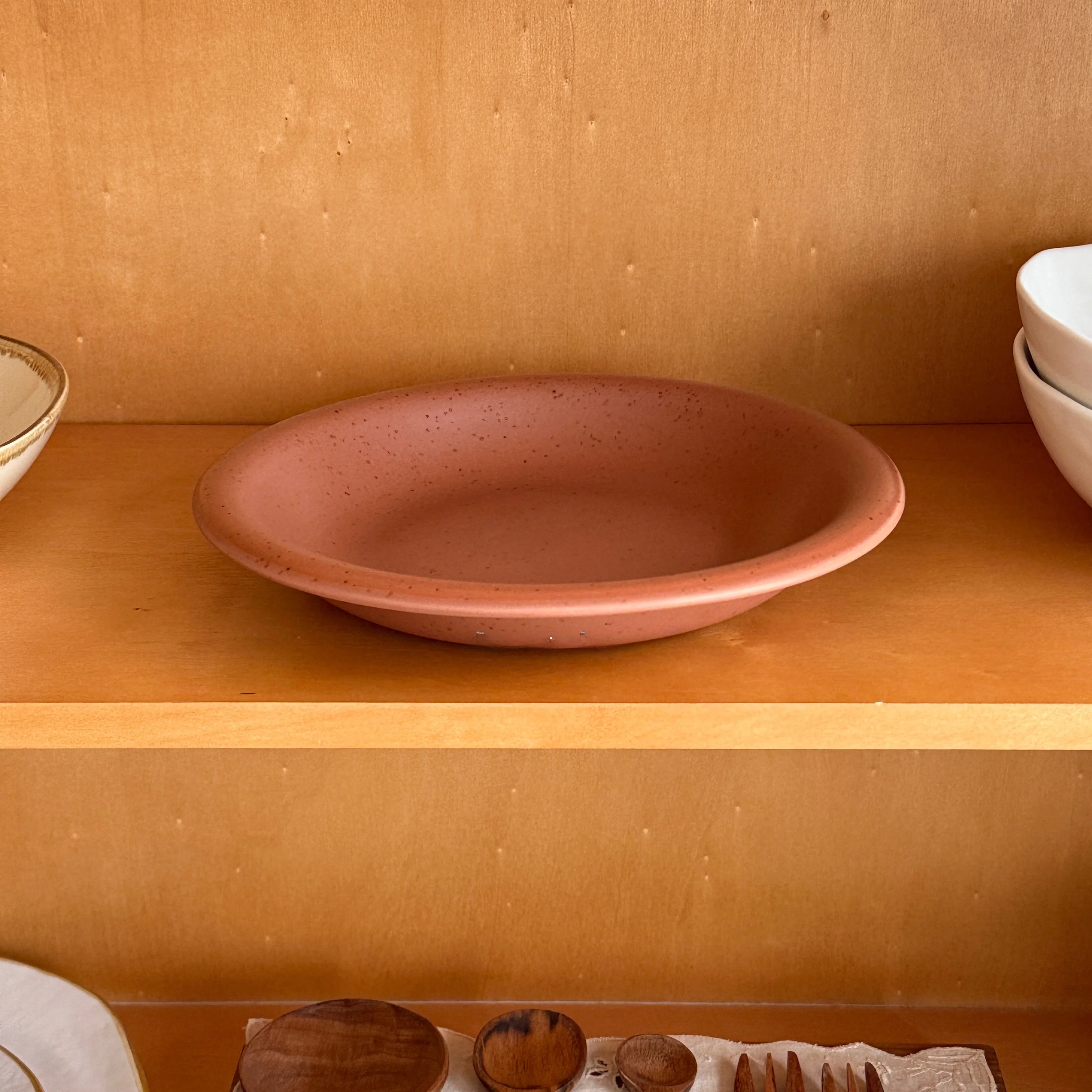 Lovely Days Nordic Sle Cerc Plato Hondo para Ensalada con Esmalte Naranja Mate, Vajilla para Desayuno, Almuerzo y Cena