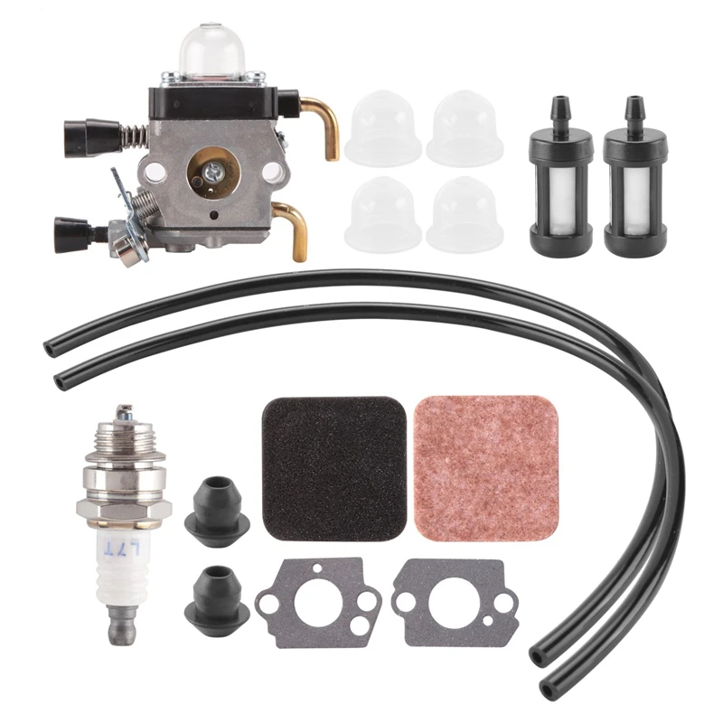 

New FS85 FS80 Carburetor For Stihl FS75 FS80R FS85 FS85R FS85T FS85RX String Trimmer Weedeater C1Q-S97 Carb W/Fuel Repower Kit A