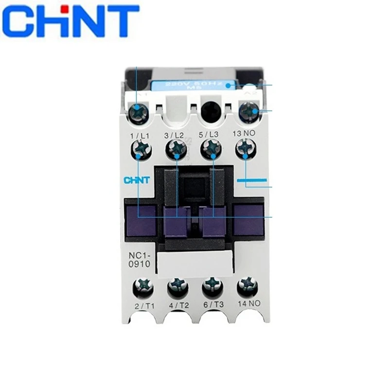 CHINT NC1- 0910 AC Contactor Electrical CJX2 LC1 1810 2510 3210 0901 1201 1801 3201 9A 12A 18A 25A 32A 220V 380V Din Rail Mount