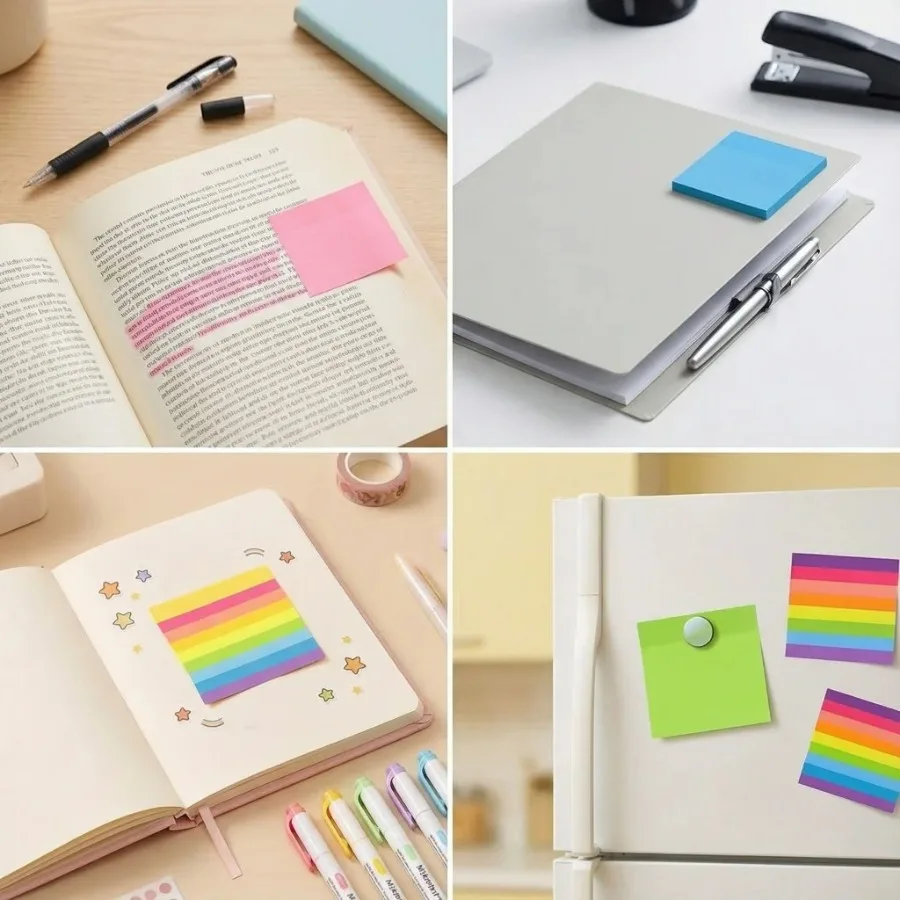 3×3 Inch Fluorescent Sticky Notes, Tear-Off Self-Adhesive Notes for Office, Study & Message Taking - Image 6