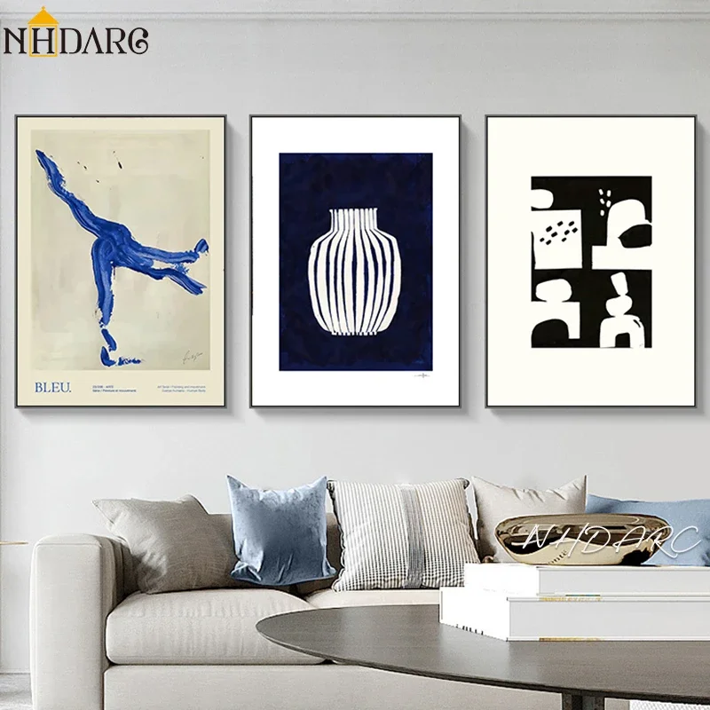 1pc frameless Scandinavian Minimalist Wall Art Modern Retro Abstract Hd Canvas Painting Poster Print Home Bedroom Living Room De - view 3