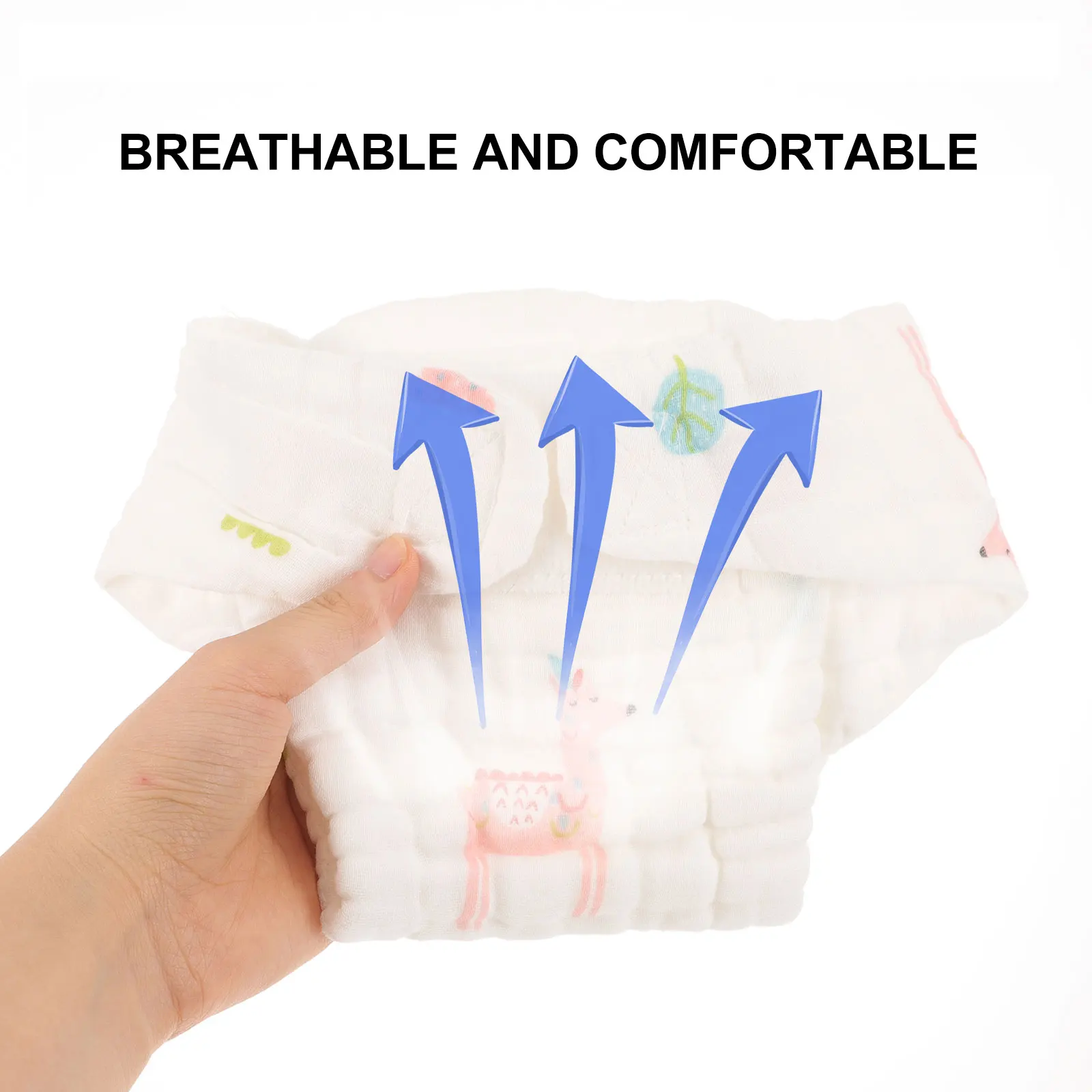

2 pcs Pure Cotton Diapers for Baby Girl Newborn Reusable Washable Infant Diaper Pants Soft Comfortable Lightweight Portable