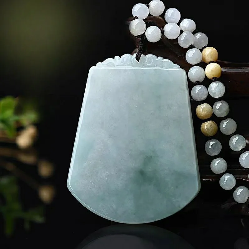 Natural Jadeite Jade Safe Brand Pendant, The Same Landscape Pendant for Men and Women