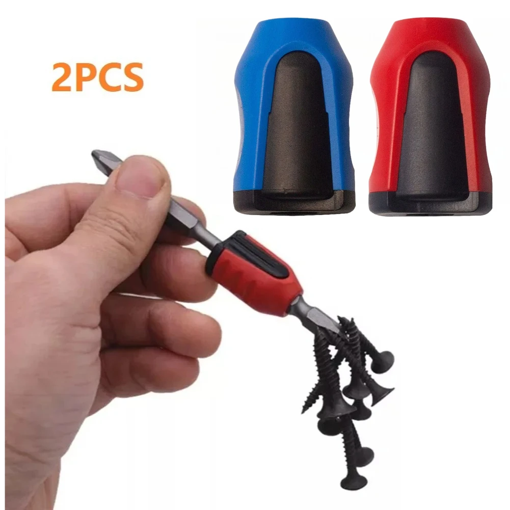 2PCS Strong Magnetizer Drill Bit Magnetic Ring Magnet Screwdriver Magnetic Ring for 6.35mm Shank Diameter Magnetizer Tool