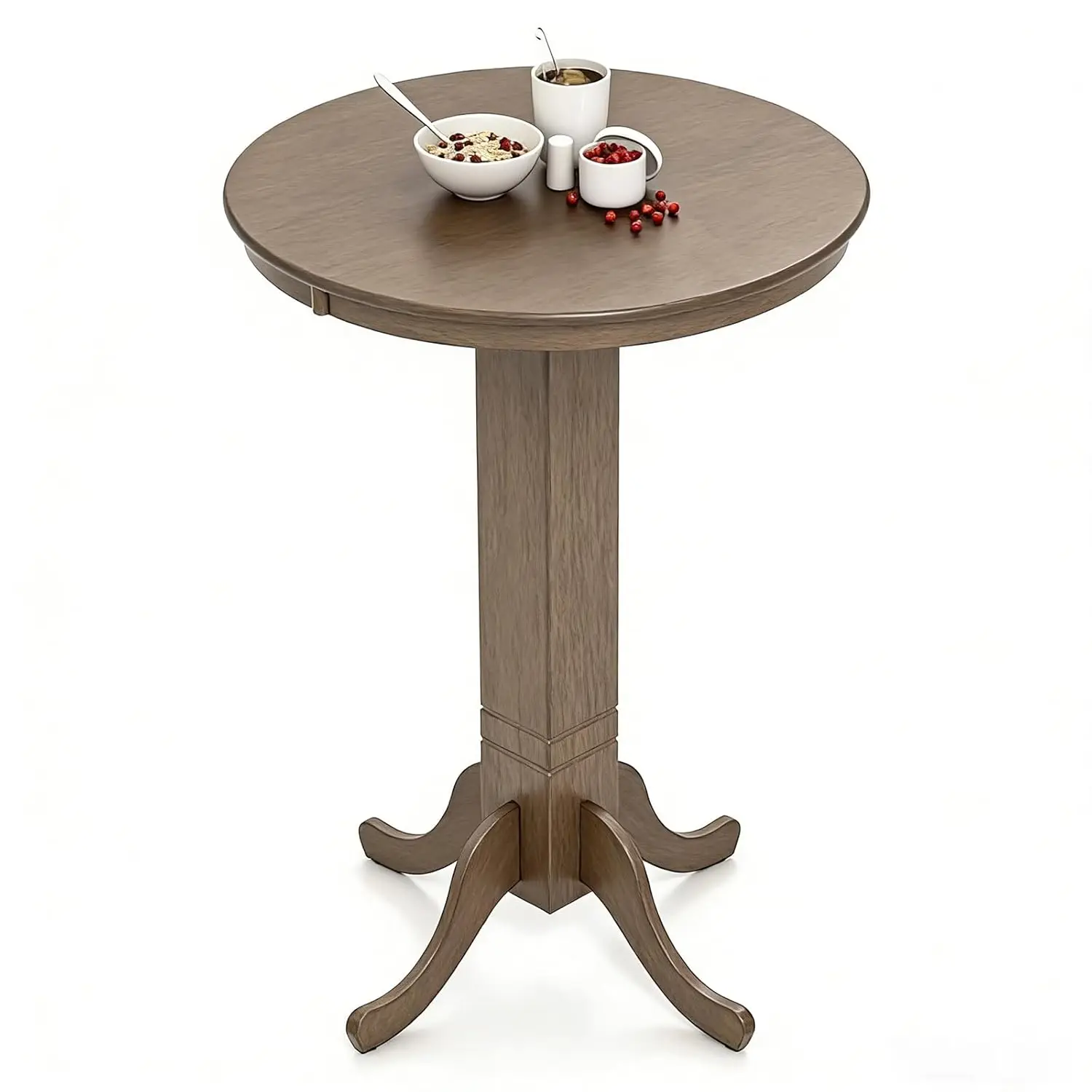 

Круглый барный стол 30 дюймов, каркас из каучукового дерева, нагрузка до 180 фунтов, для кухни/столовой, на 4 персоны, цвет орех, на заказ