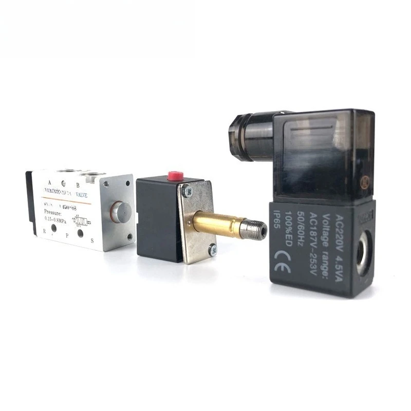 

Пневматический электромагнитный клапан 4V110 4V210 4V310 4V230C 4V220 DC24V, 5/2-ходовой 5/3-ходовой воздушный регулирующий клапан для пневматических систем