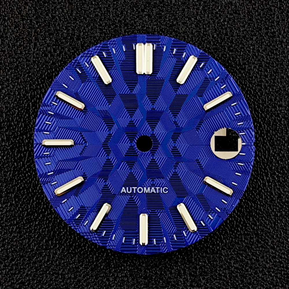 Nh35 dial relógio automático masculino logotipo personalizado dial verde luminoso adequado para movimento nh35 acessórios de relógio