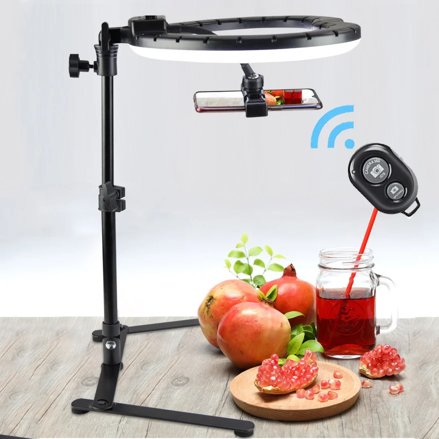 26Cm Video Youtube Fill Ring Light Lamp Live Cook Photography Lighting Phone Ringlight Tripod Stand Led Selfie Remote