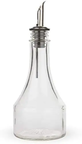 

Glass Syrup Bottle with Stainless Steel Pourer, 8 oz for Pancake, Coffee, and Cocktail Syrups