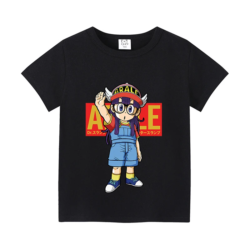Slump Arale T-shirt Cute Girls Classic Anime Harajuku Cotton Kids Tees Streetwear Toddler Casual Short Sleeve Child Clothes Tops view 3