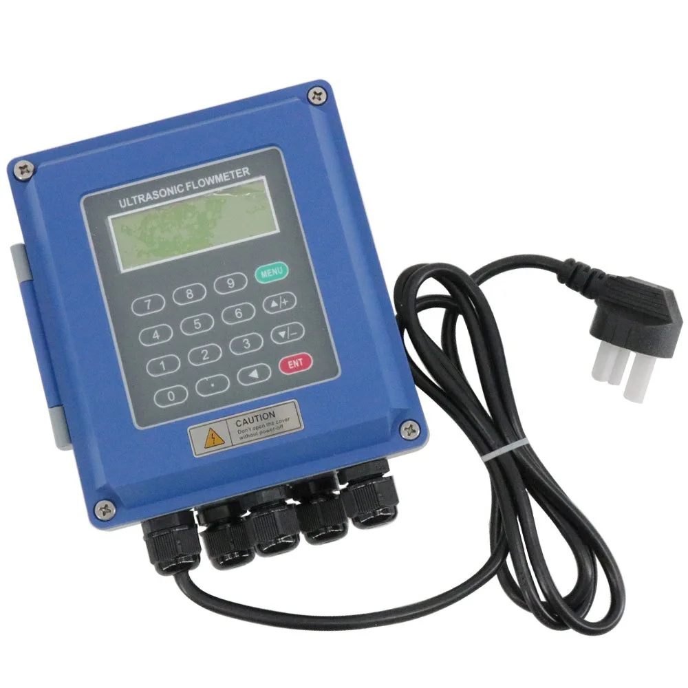 Small Portable Clamp On Flow Meter For Water LCD Display 4-20ma Pulse Relay Output Ultrasonic Flow Meter