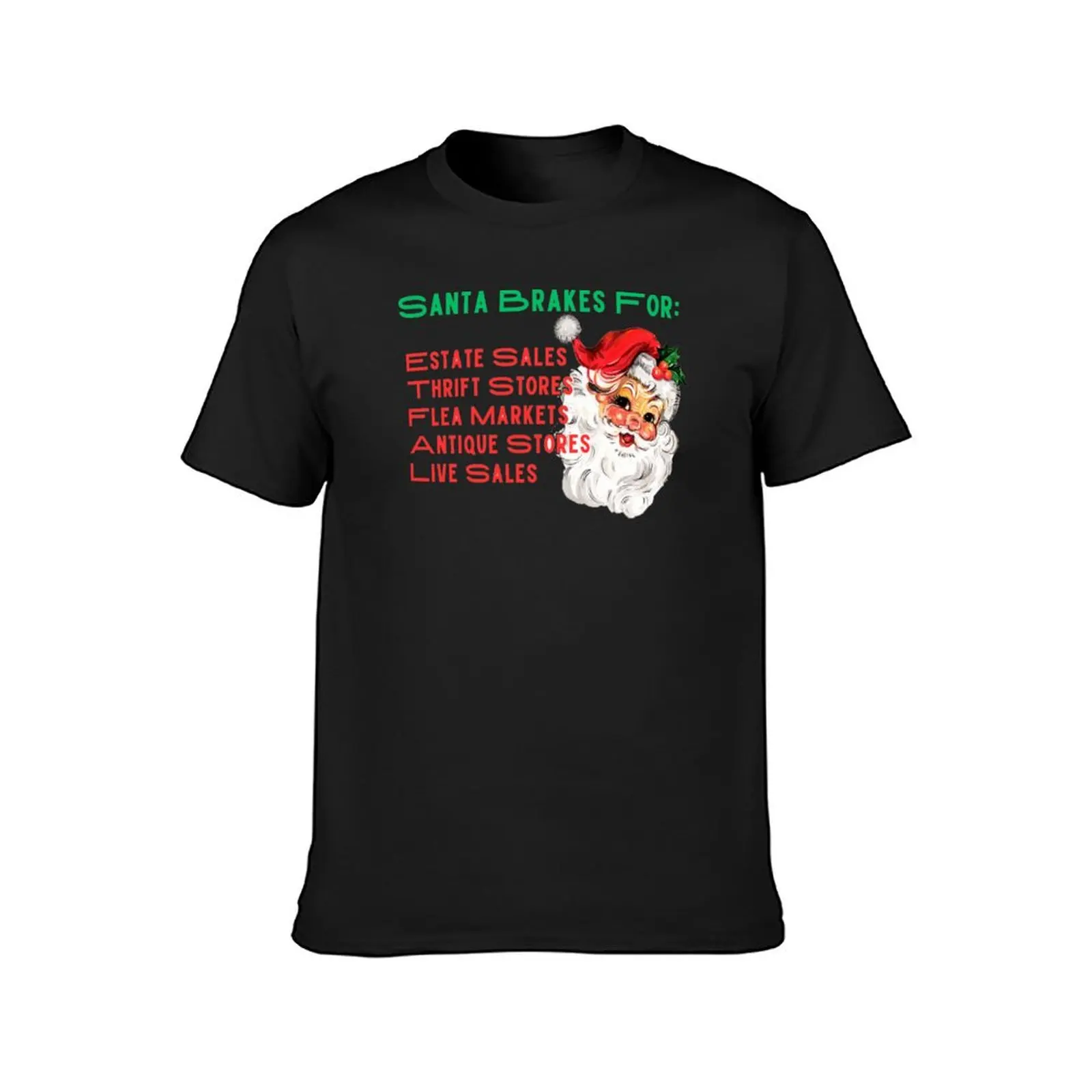 Santa Brakes For VINTAGE T-Shirt vintage clothes for a boy tops heavyweight t shirts for men