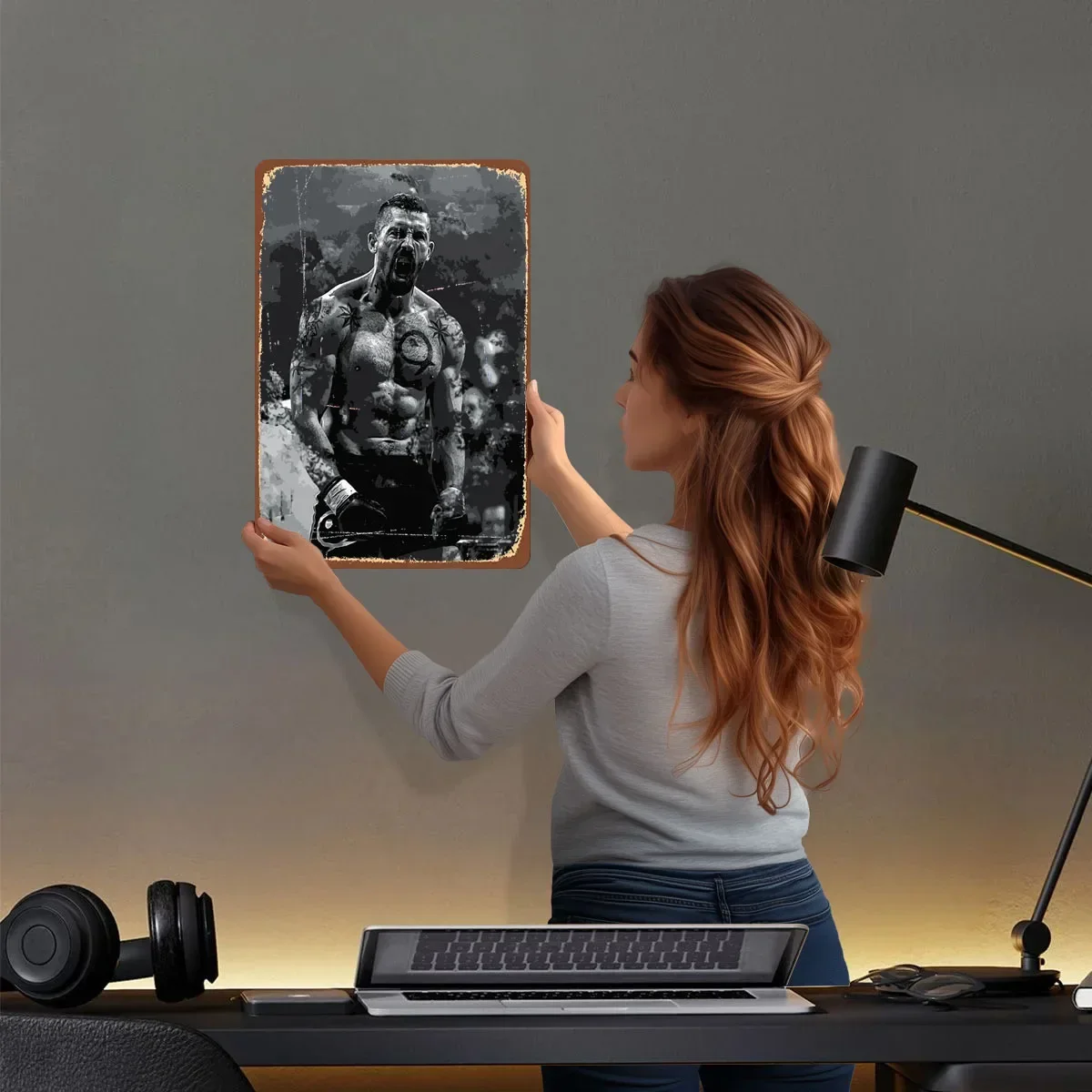 Boyka غير متنازع الملاكم المشارك الملاكمة علامات معدنية صور الجدار عناصر الديكور لوحات القصدير المخصصة ل جدار الفن الديكور الرجعية