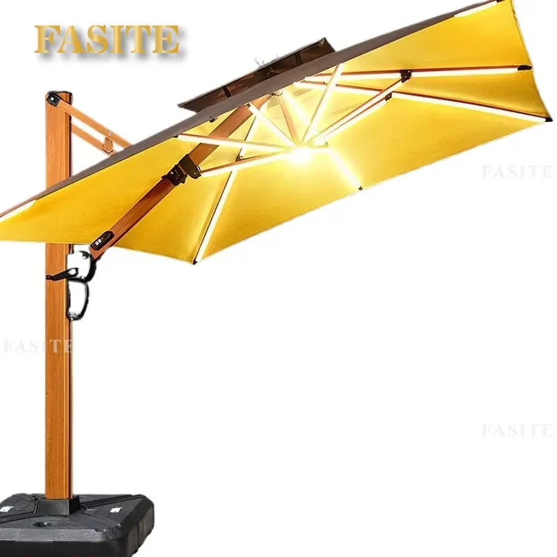 For Outdoor Roman Umbrella Large Garden Parasol Villa Courtyard Stall Commercial Sun Shade Heavy Duty Windproof Patio Cover