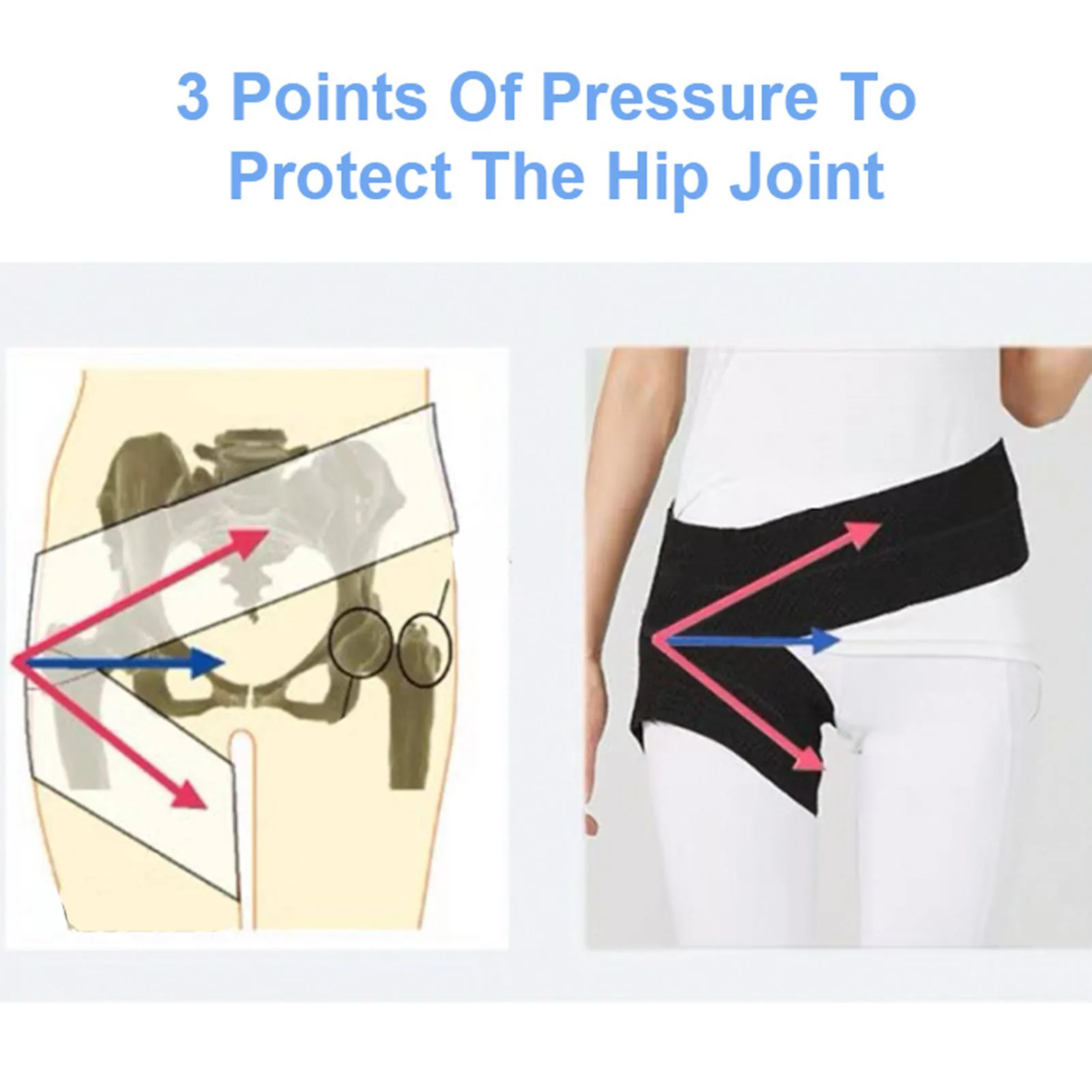 Hip Fixation Protective Thigh Band with Soft Textured Elastic Material Design for Hip Pain Relief Sciatica Quad Muscle Strains