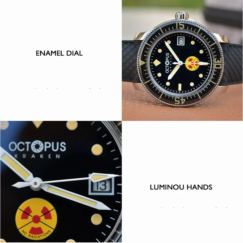 الأخطبوط الرجال غواص ساعة الطيار 40 مللي متر التلقائي الميكانيكية ساعة اليد غواص 300 متر مقاوم للماء مضيئة الياقوت الحافة الرياضة PT5000