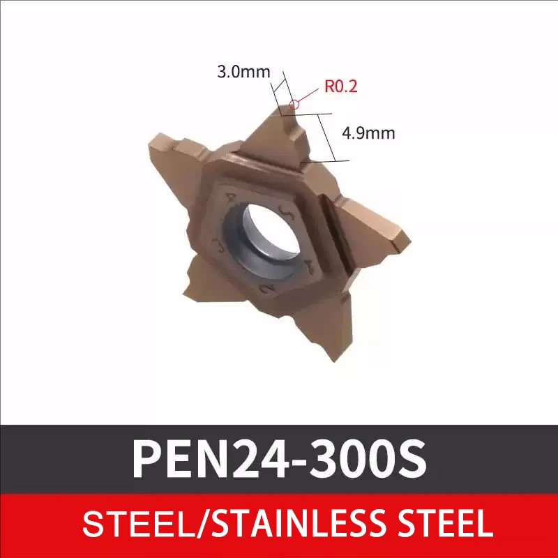 

5pcs PENTA24N100 150 200 250 300 Carbide Pentagram Inserts CNC Lathes Stainless Steel for PCHR16-24 CNC Tool Holder