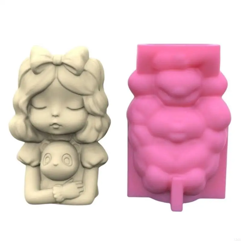 3 قطعة/المجموعة فتاة ورود رأس وعاء زهرية الراتنج قالب سيليكون زارع القالب للخرسانة #4