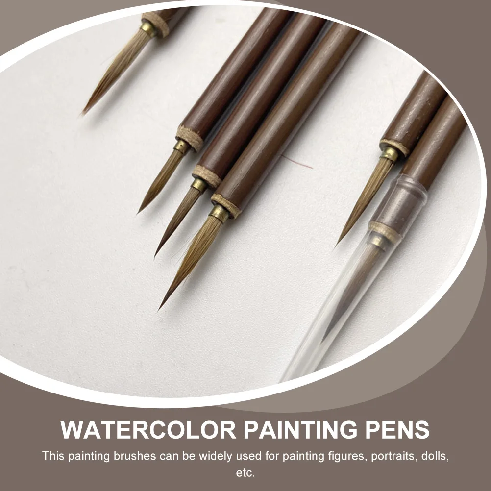 

6pcs Wolf Hair Calligraphy Brush Set for Painting Drawing with Fine Liner Pens Watercolor Art Supplies Student