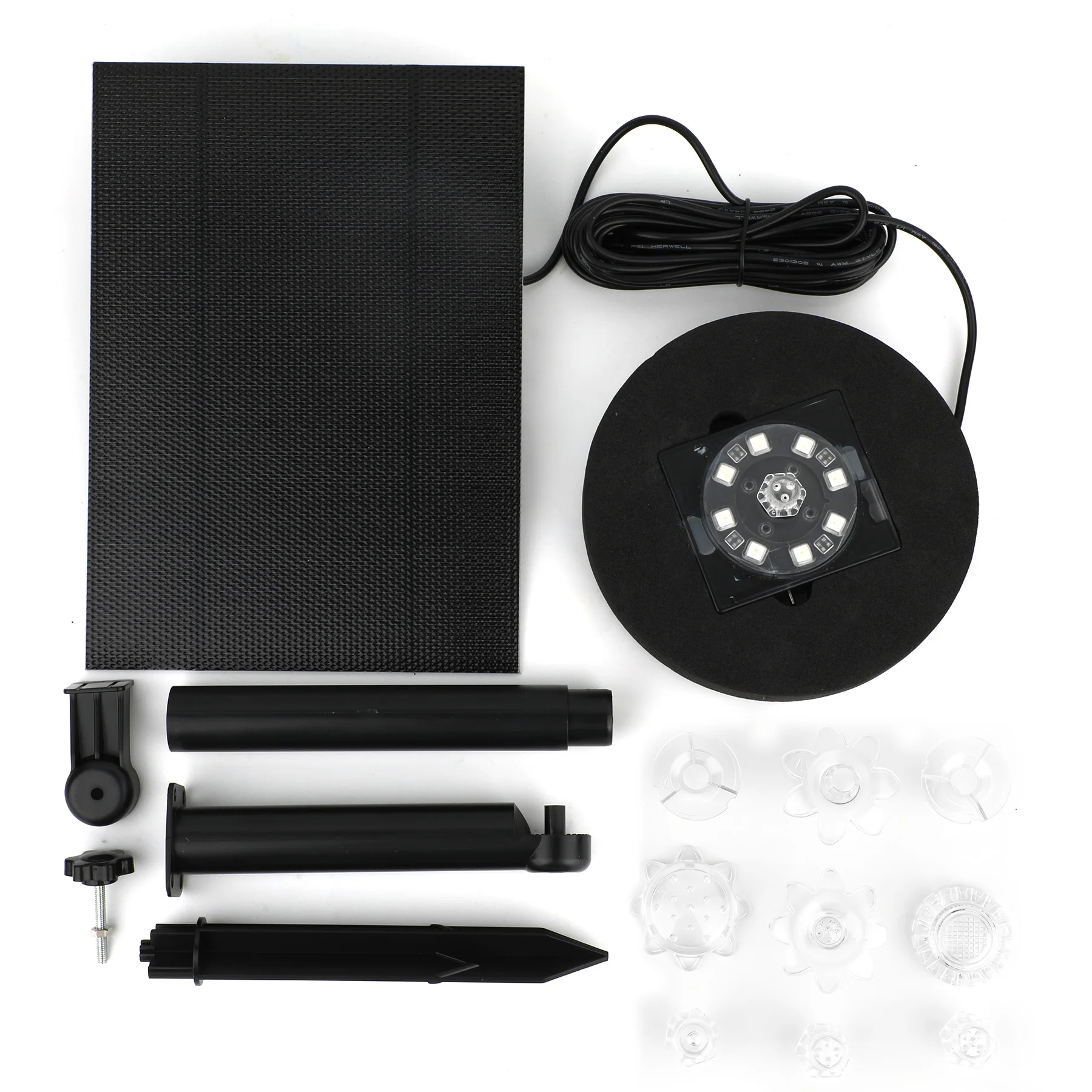 Forever Speed Solarbrunnen für Draussen mit akku mit LED 8W, Solar Springbrunnen für Aaußen für Teich, Garten,Vogel Bad, Teichpumpe Solar Springbrunnen Max Wassersprühhöhe 100L/H