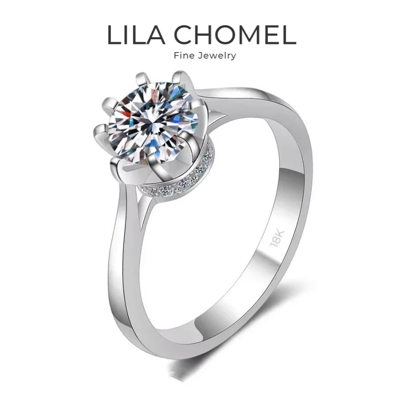 

Обручальное белое золото 18 карат, женское обручальное кольцо, 1 карат, муассанит, бриллиант, подарок подруге, день рождения, PT950, платиновые кольца, ювелирные изделия