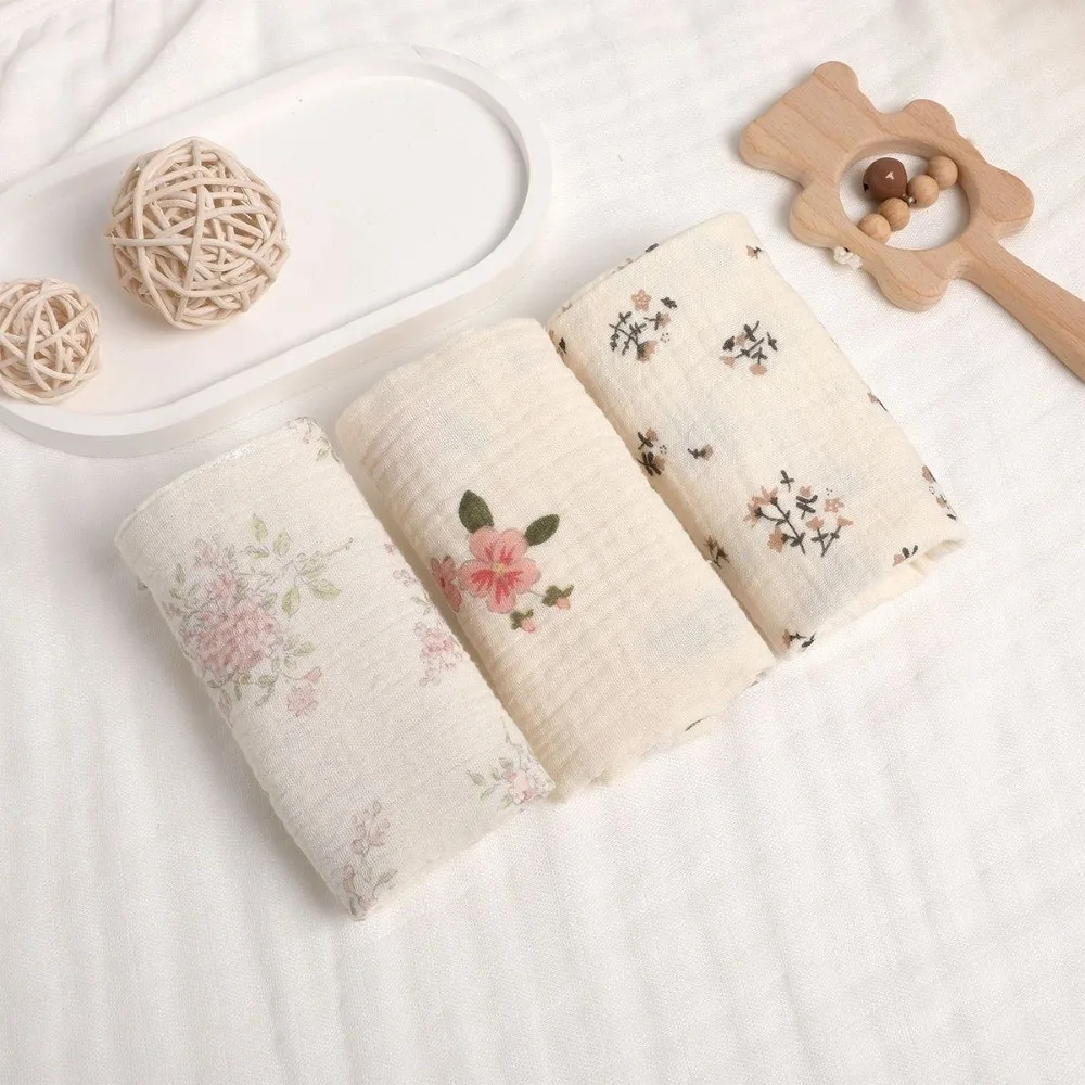 New 4-Layer Pure Cotton Cotton Washcloth Soft Gauze Cotton Square Towels Absorbent Towels Newborn Burp Cloth