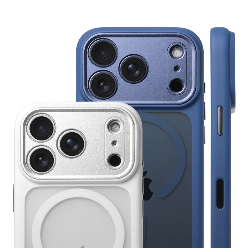 

Luxury Camera Lens Full Protection Wireless Magnetic Case For Magsafe iPhone 17Pro 17Pro Max Touch Control Button Back Cover