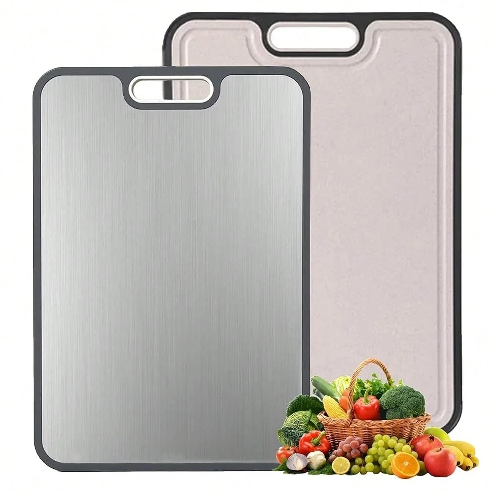 

Titanium Cutting Board – Double Sided Chopping Board – Easy To Clean, Dishwasher – Ideal For Kitchen, BBQ, Camping & Outdoor Use – 15.15"*10.43"