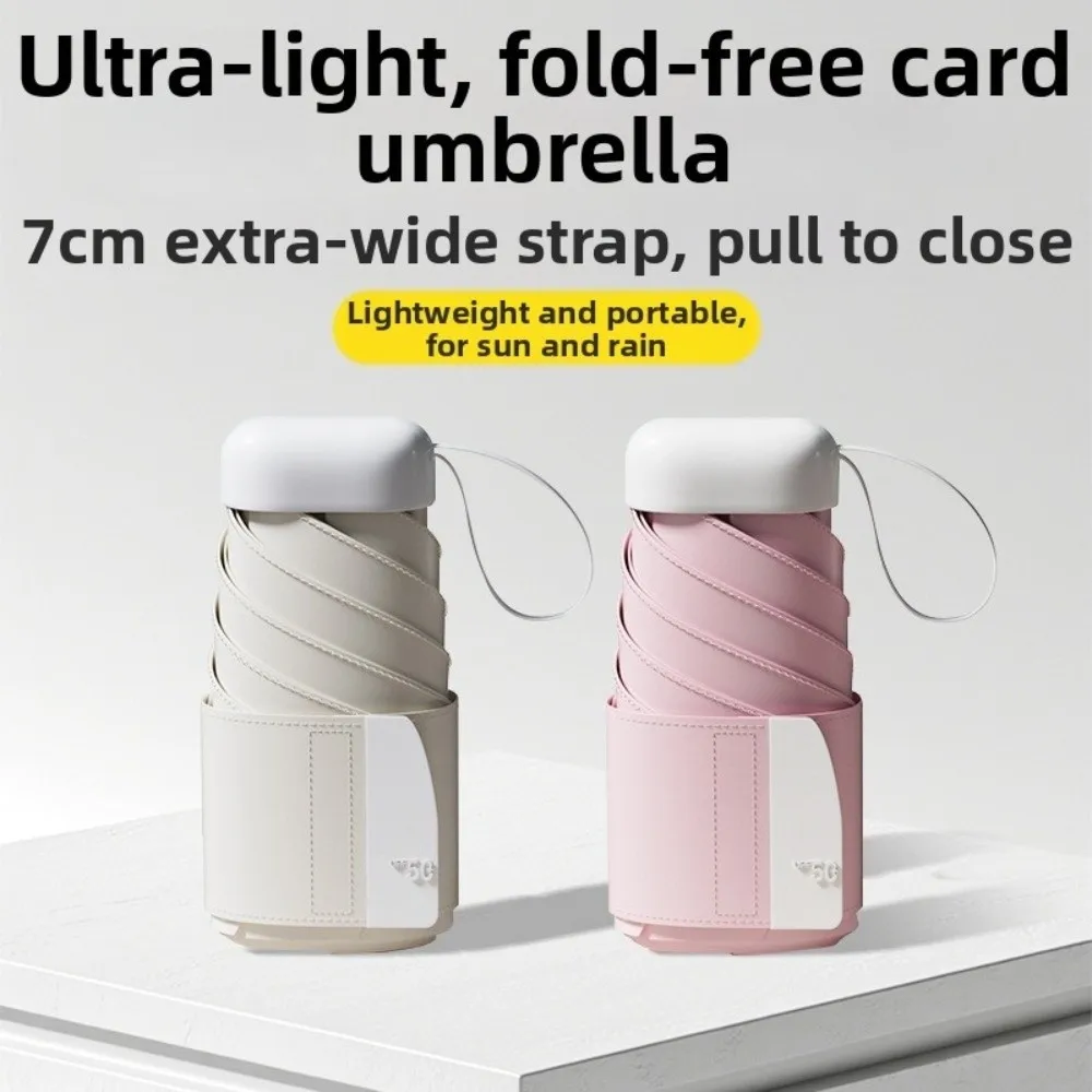 

Portable Pocket Sun Umbrella UV Protection Suitable for Both Sunny and Rainy Days Sun Parasol Extra-wide Straps Flat