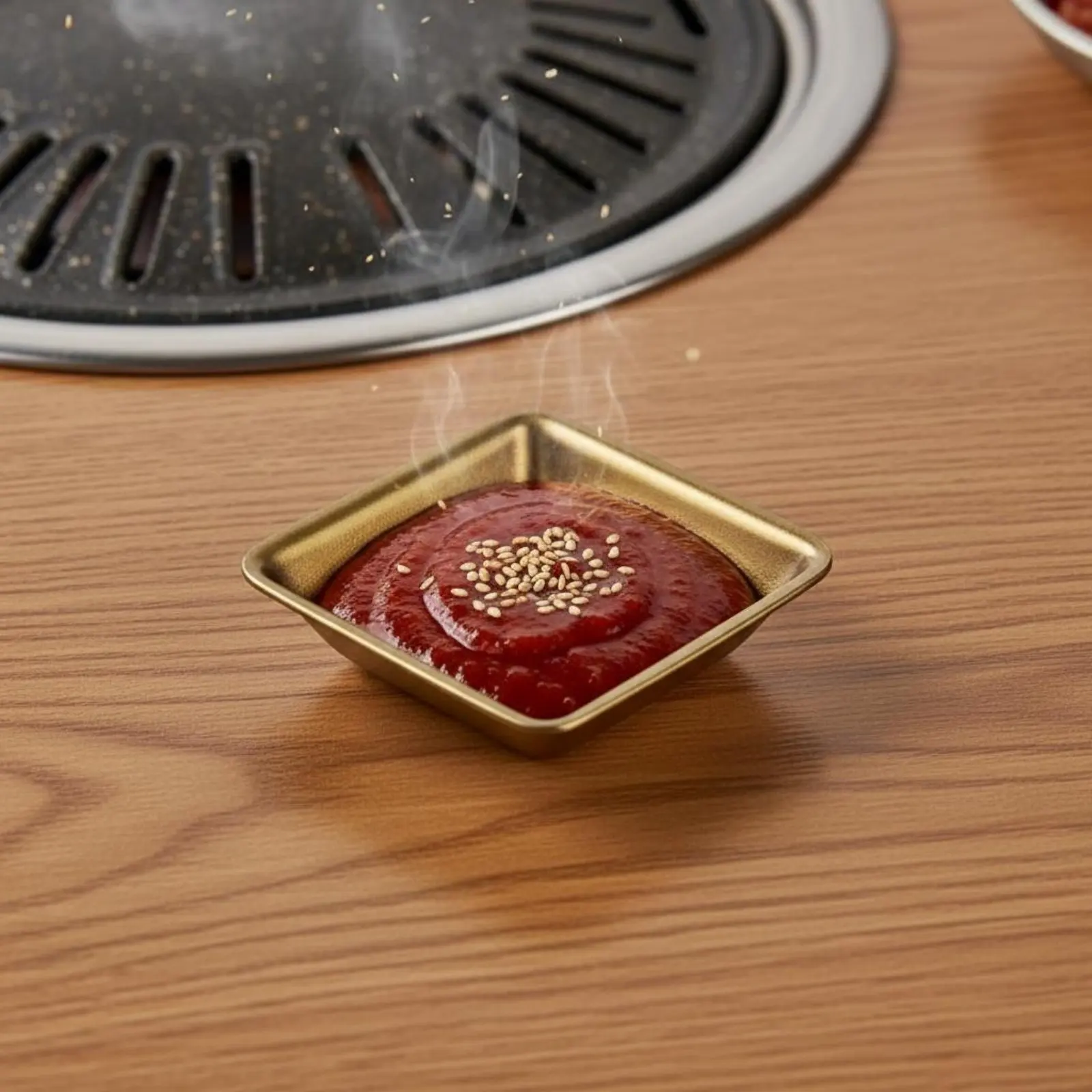 

Тарелка для соусов из нержавеющей стали профессионального класса, с разделителями, долговечная, в ретро-стиле, для приправ