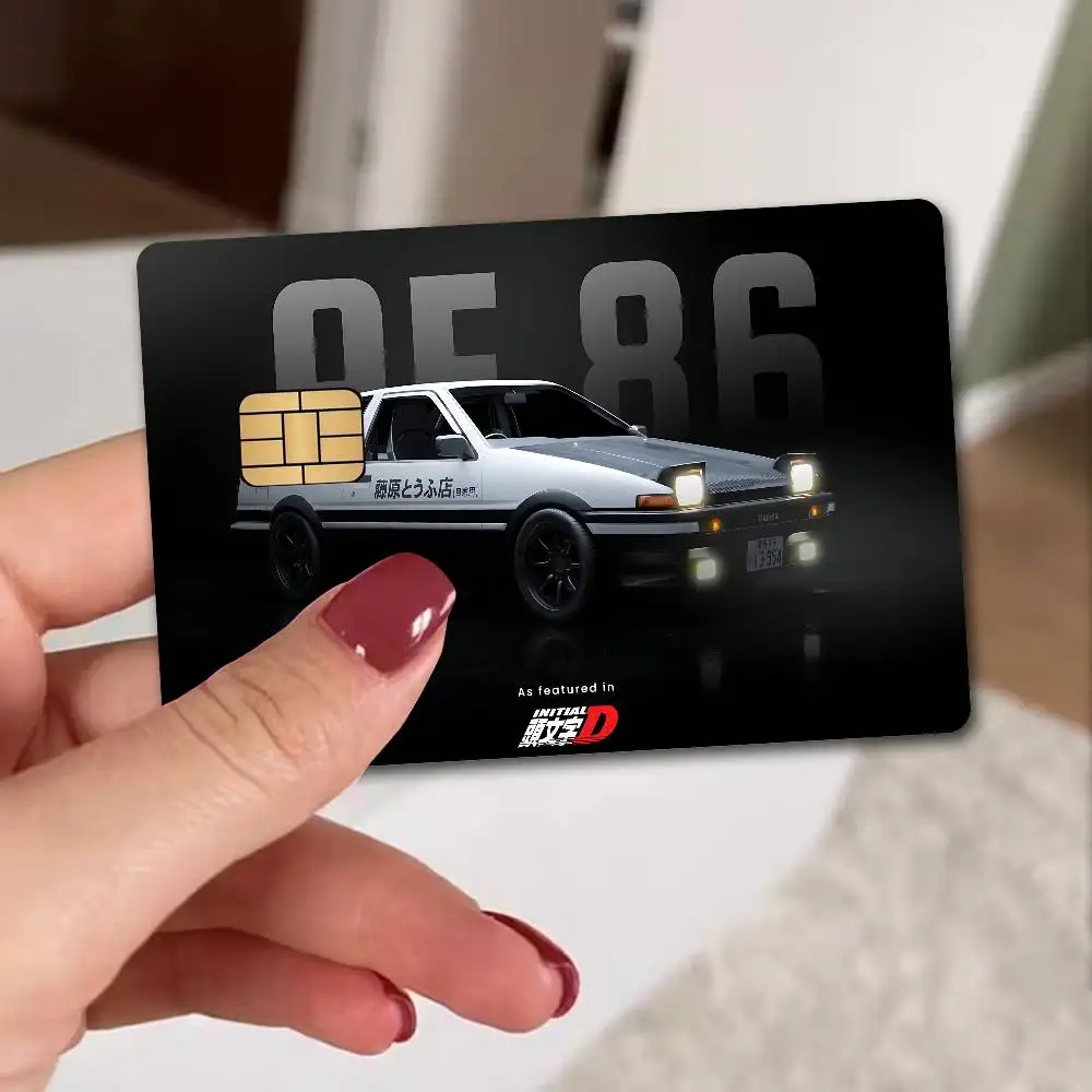 Car Anime Initial D Credit Card Skin Stickers for VISA Bank Card Transportation Card Waterproof