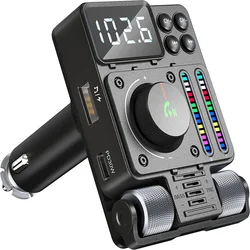 Bluetooth 5.3 Car Wireless FM Transmitter Radio Adapter PD30W QC3.0 Fast Charging Car MP3 U Disk Music Player Accessories