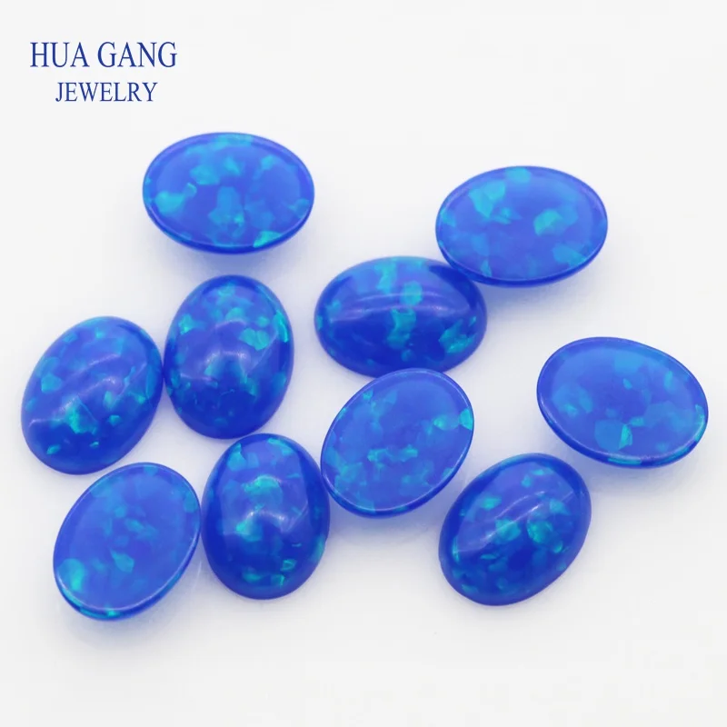 Opal Loose Stones Oval Shape FH03 Flat Base Cabochon Created Opal Beads Semi-Precious Stones For Jewelry Making 3x5mm-7x9mm