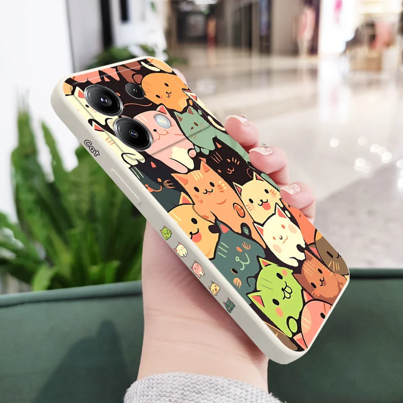 Colorful Cats Phone Case For Xiaomi Poco F7 X7 X6 F6 M6 M5 M5S F5 X5 F4 X4 M4 F3 M3 X3 Pro 4G 5G Ultra GT Silicone Cover