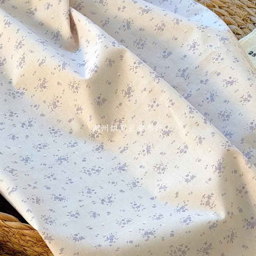 145x50cm 40s Baumwolle Grau-Lila Blumenstoff Koreanischer Ins-Stil Frischer Kleiner Druck für Taschen, Accessoires, Haustiere, Nähwaren – Detail 24