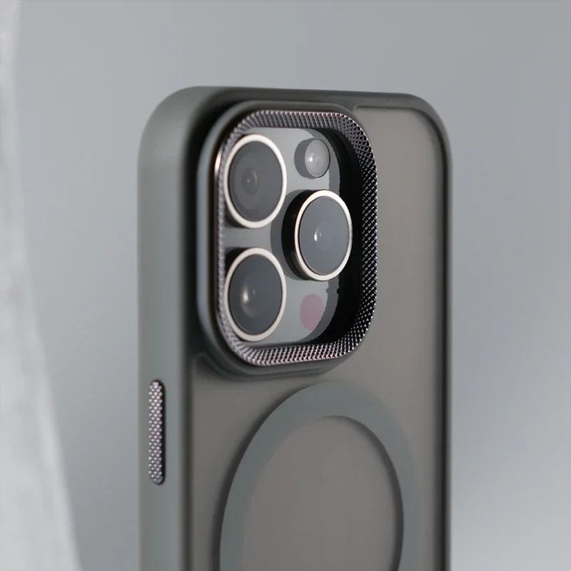 حافظة لهاتف آيفون 16 16pro max 15 13 14 Pro 11 12 شحن لاسلكي عدسة معدنية غطاء صلب ممتص للصدمات