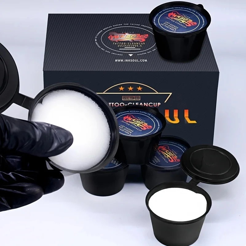 

Goldplume, 18 шт./кор., одноразовые пропитанные чашки для ополаскивания губки для игл и кончиков, ополаскивание, пропит и чистка, профессиональные средства для прополки губок, средства для чистки татуировок