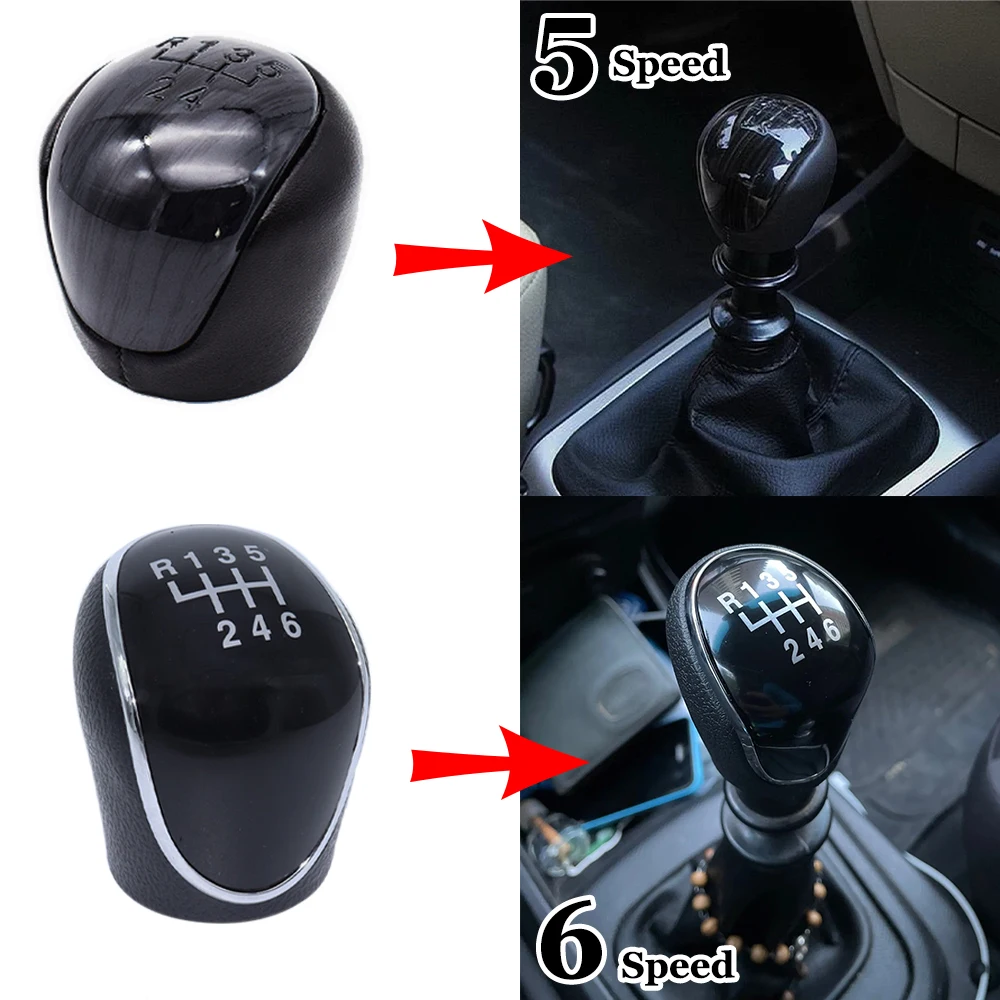 

5 6 Speed Gear Shift Knob For Kia Cerato 2 Hyundai IX35 Nissan Sentra B16 Carstyling Shifter Lever Pen Handball Black Pu Leather