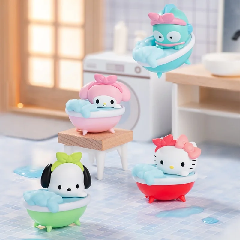 Kawaii Bubble Tub Series Hangyodon PomPomPurin Kuromi Pochacco Action Figure Doll Toys Gifts for Kids Lovely Mini Figure Doll