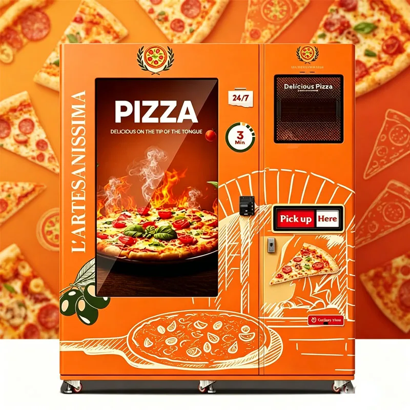 24/7 Pizza Vending Machine Automated Pizza Kiosk with Fresh Storage and Baking Technology Customized