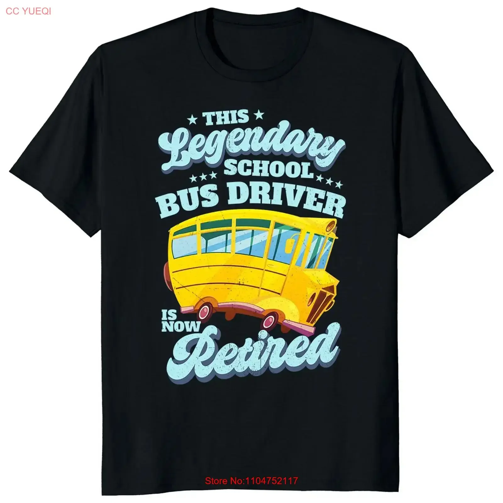 This Legendary School Bus Driver is Now Retired Retirement T Shirt vintage Washed Top For Everyday Wear Unisex Casual Soft