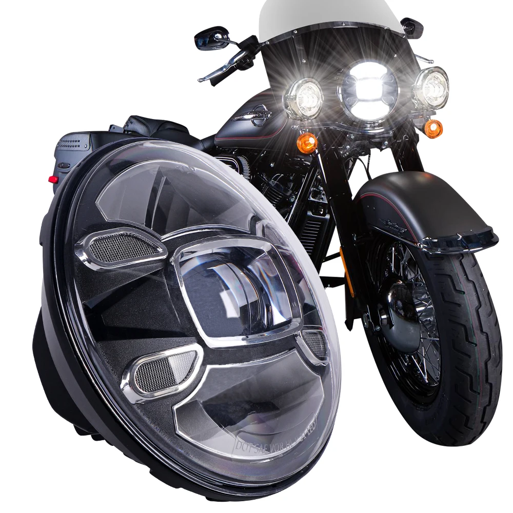 E mark DOT Approved 7" Inch Motorcycle LED Headlight DRL Lamp For Harley Davidsion Yamaha BMW Lada Jeep JK Chevy Ford Headlamp - Image 5