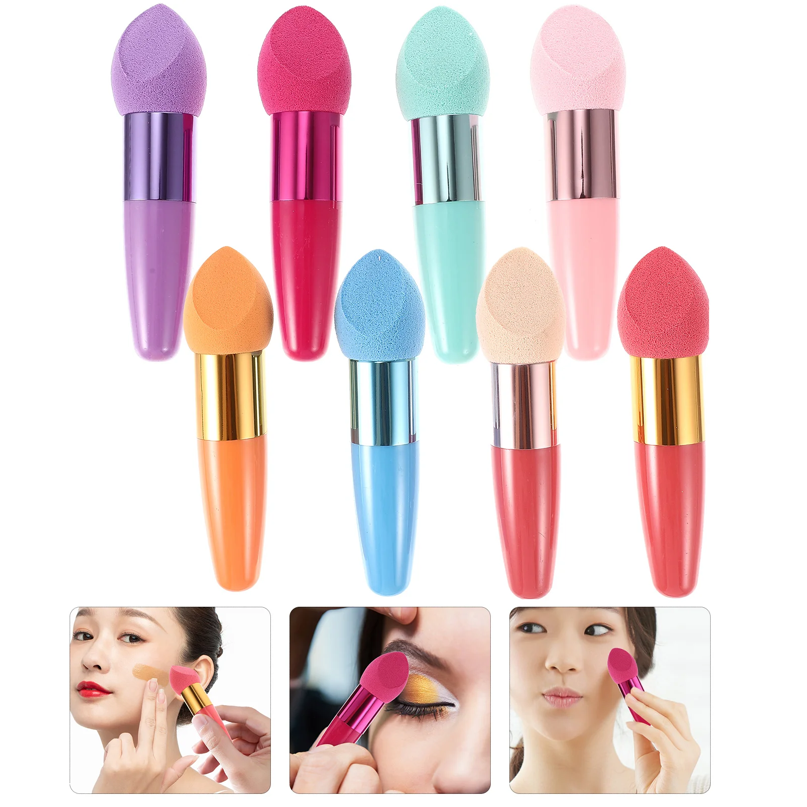 Handle Mushroom Head Makeup Flash Foundation -corrector Sponge Puff for Women (Random Color)