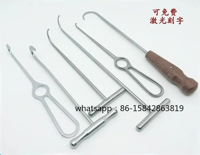 Medical Bone Lift Hook T-handle, Bakelite Handle, Stainless Steel, Orthopedic Minimally Invasive Surgical Instrument