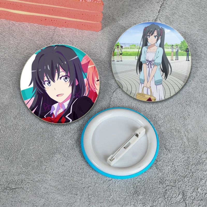 58/44/32mm Anime My Teen Romantic Comedy SNAFU Badges Tinplate Soft Button Pins Creative Brooches for Backpack Decoration Gifts